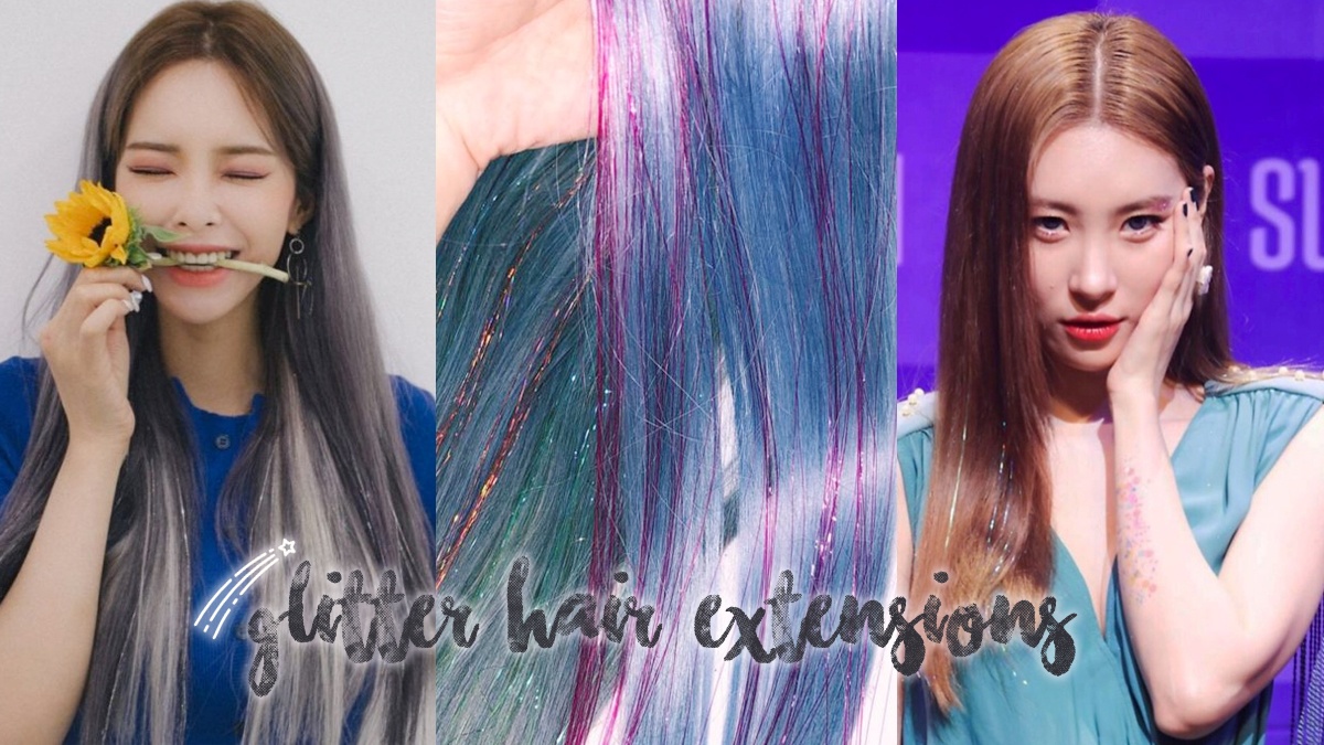 Bling it up with glitter hair extensions like Taeyeon & Heize! -  