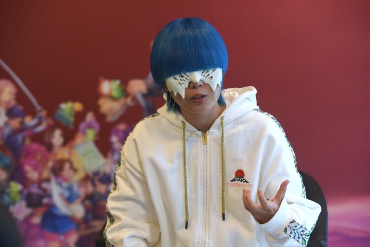 Yama during an interview at Japan Expo Paris