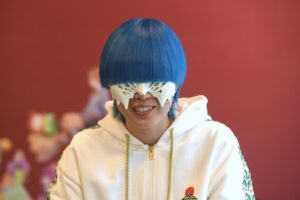 Yama during an interview at Japan Expo Paris